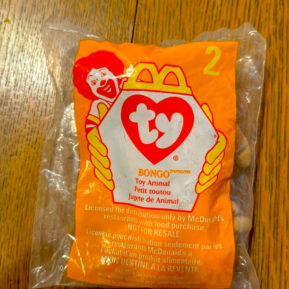 1998 Ty, McDonald's Teenie Beanie Babies New, Sealed in Bag #2 only